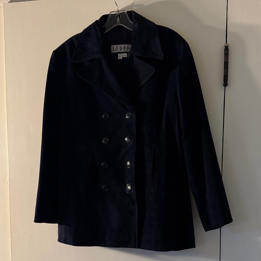 Studio Women's Dark Blue Pea Coat
